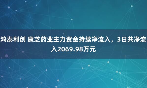 鸿泰利创 康芝药业主力资金持续净流入，3日共净流入2069.98万元