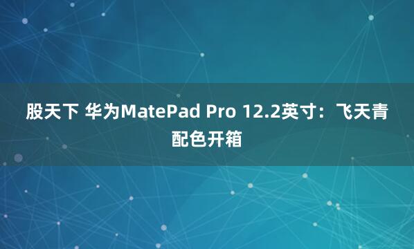 股天下 华为MatePad Pro 12.2英寸：飞天青配色开箱
