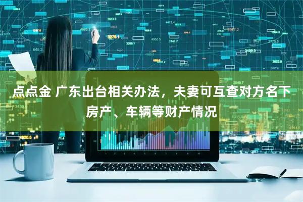 点点金 广东出台相关办法，夫妻可互查对方名下房产、车辆等财产情况